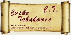 Cviko Tabaković vizit kartica